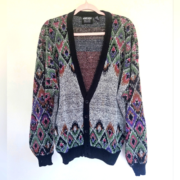 Vintage Sweaters - 🦚VTG oversized Anchor Blue cardigan